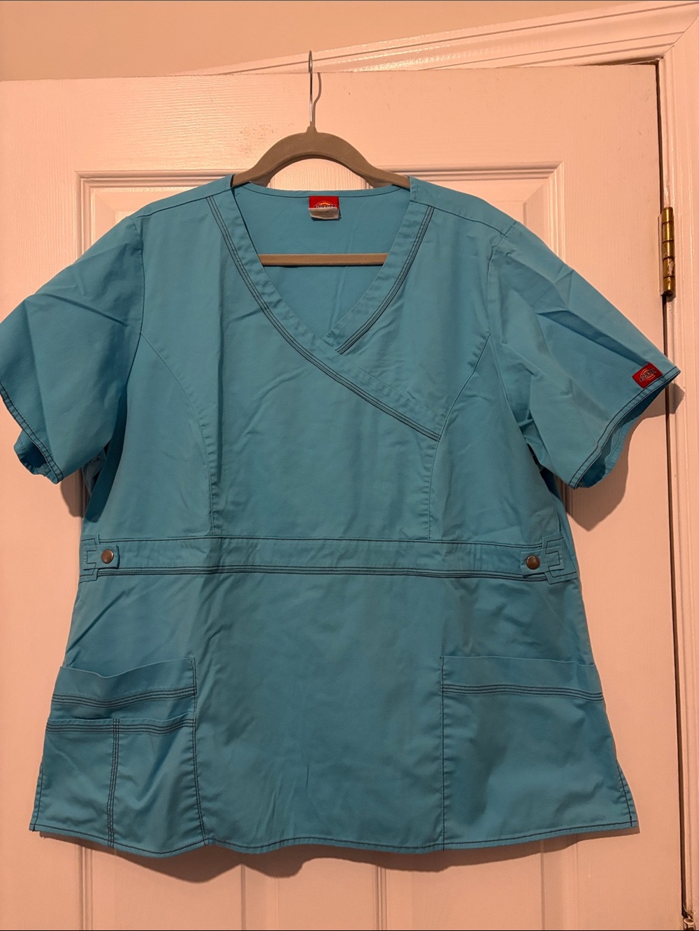 Dickies Women's V-Neck Scrub Top - Turquoise